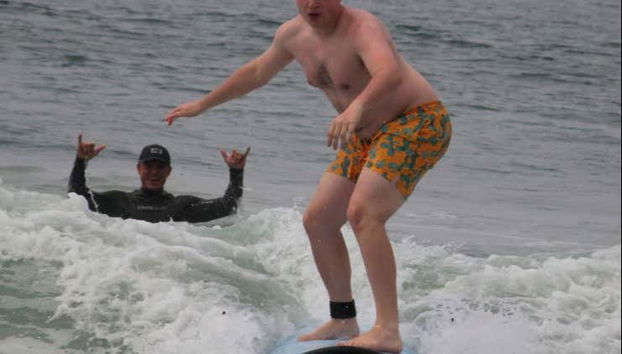 Surfing on the Pacific Ocean