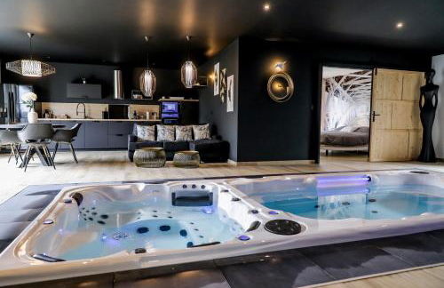 Au domaine des anges, 3 gîtes luxueux avec Jacuzzi privatif, sauna, mini-piscine, piscine extérieure chauffée en saison - Foto 21