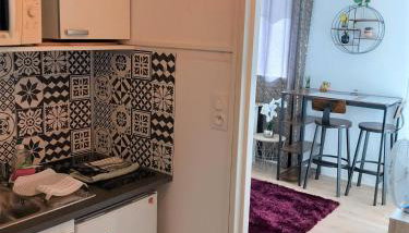 Le Zen -studio tout équipé- WIFI Fibre- centre ville avec parking - Foto 3, stove, minibar