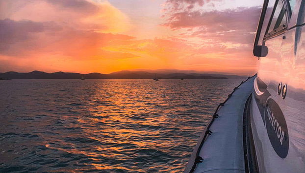 Puesta de sol desde el barco