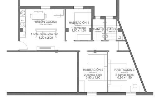 Espacioso 3 hab dobles 2 baños, junto Ayuntamiento - Foto 17
