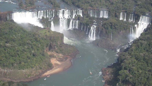 Bird's eye view of Iguazu Falls