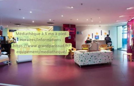 L'Oasis - Duplex - Parking Privé Gratuit - Terrasse Privée - 10mn RERD-T12 - 2 bedrooms - De 1 à 6 personnes - Shopping Mall - Primark - Piscine - Patinoire - Théâtre - Cinéma - Bibliothèque - Foto 28