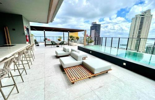 Loft Luxo Piscina Academia Vista Mar Segurança Garagem Vitoria Barra 1604 VIP - Foto 30