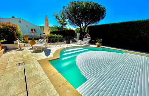 Villa provençale, Golfe Saint Tropez, Climatisée 12 pers, 4 suites, Piscine chauffée, Hammam, Spa, Billard, Pétanque, Wifi professionnel haut débit - Foto 11