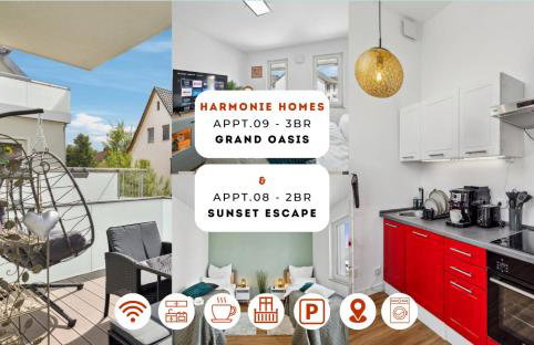 Harmonie Homes - Built in 2025 - High-Quality Beds & Linen - Full Kitchen - Fiber WiFi - 4K Smart TV - 2 Balconies - Elevator - Free Private Parking - Near Augsburg - 20 Min via Autobahn to Munich-West - Foto 13