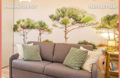 A L'ombre des Pins, Appartement neuf, élégant, Parking gratuit, Netflix, au calme à 100m de l'océan - Photo 1