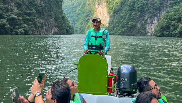 Durante o passeio de barco