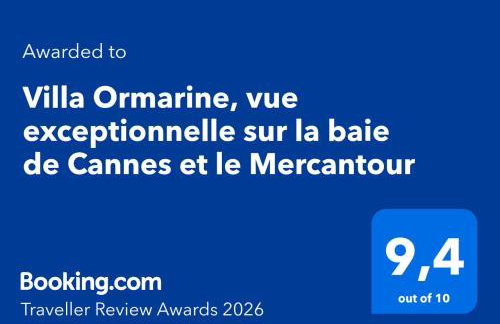 Villa Ormarine, vue exceptionnelle sur la baie de Cannes et le Mercantour - Foto 2