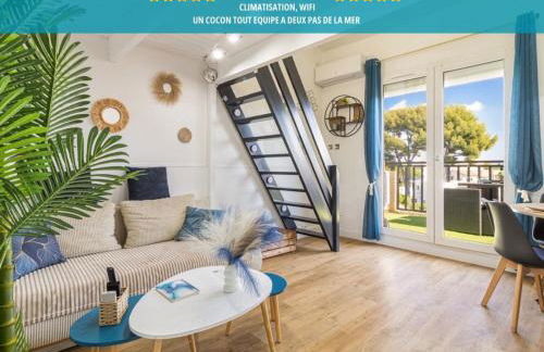 T2 MODERNE VUE MER LES SABLETTES CLIM- WiFi- PARKING - Foto 2