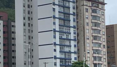 São Vicente Itararé prédio frente mar apto fundo vista parcial - Foto 3