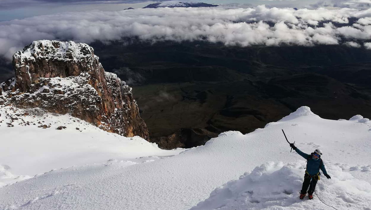 Reaching the summit at Nevado del Tolima