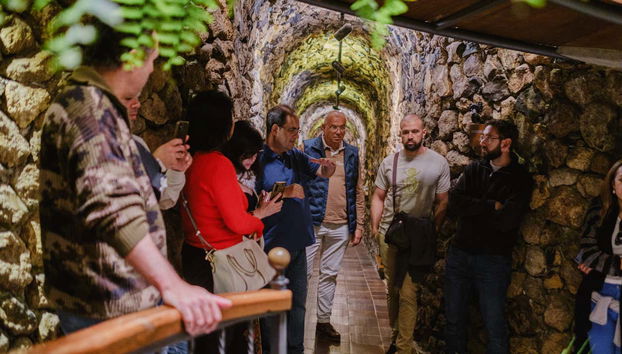 Visita a las Bodegas Viñátigo - Foto 4, Realizando la visita guiada por las Bodegas Viñátigo