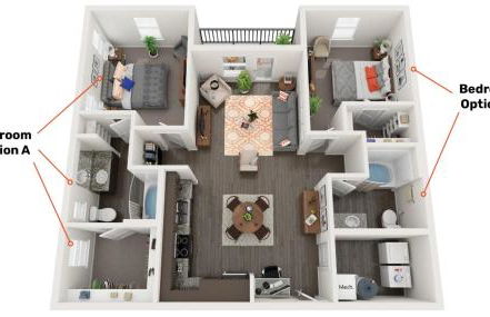 Grand Two Bedroom Two Bathroom Apartment with Balcony - Foto 16