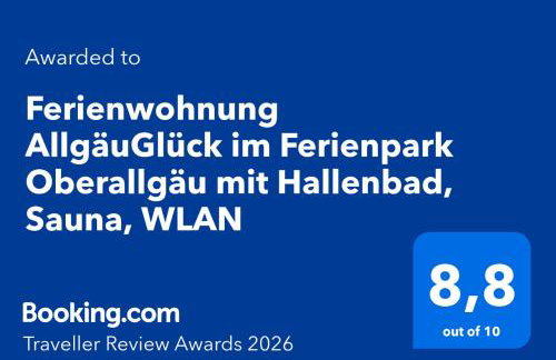 Ferienwohnung AllgäuGlück im Ferienpark Oberallgäu mit Hallenbad, Sauna, WLAN - Foto 4