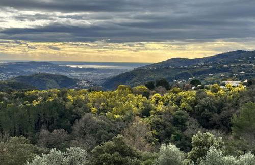 Villa Grasse vue mer exceptionnelle 8P piscine intérieure - Foto 30