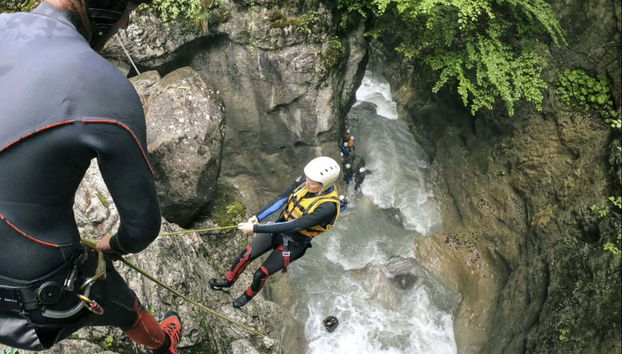 Descending a canyon in Interlaken