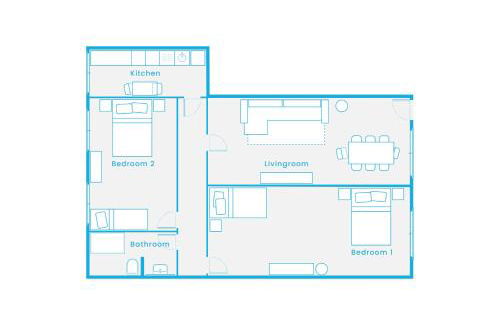 The Bornholmer, Spacious 100m2, Ideal for Groups & Families, 2BR, huge living room, 4 - 8 Guests - Foto 14