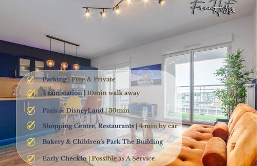 Chic & Cosy - Private Parking - Between Paris & DisneyLand - 5min TrainStation, Big Mall - Foto 1