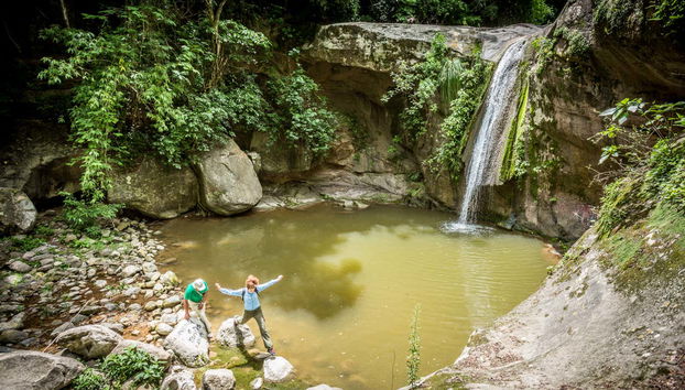 Pass by rivers, pools and waterfalls