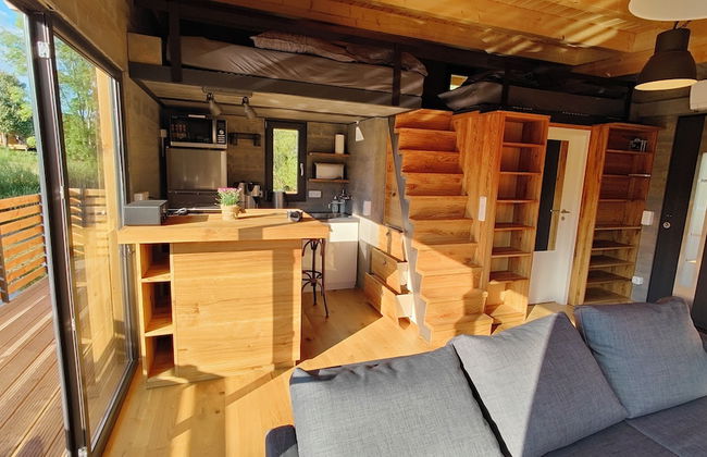 TinyHousebeiDresden spektakuläres winziges Häuschen auf Stelzen im Pferdeteich, Kaminofen, umlaufende Terrasse - Nähe Sächsische Schweiz - Foto 3