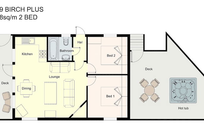 Birch Lodge 19 with Hot Tub - Foto 8