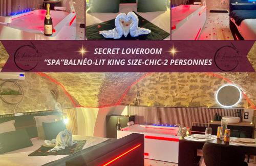 Secret LoveRoom - SpaBalnéo, Lit King Size, CLIM, Chic, calme et discret, 2 personnes - Foto 1