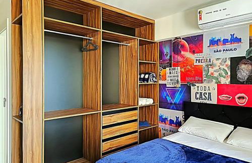 Studio for 02 guests WIFI 300MB air conditioner only twoo minutes of subway station LUZ SP - Foto 38
