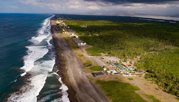 Vista aérea do litoral