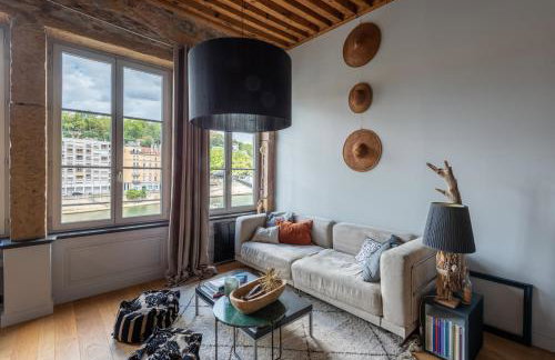 LE LOFT ETHNIC - avec jolie vue sur la Saône - Foto 8
