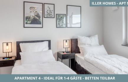 Iller Homes - 5 x Moderne Fewos je 1bis2 oder 1bis4 Pers mit Küche u Balkon - Parkplätze vorhanden - Foto 47