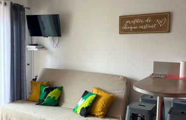 Élégant Studio au calme 2mn mer Wifi Clim Terrasse parking - Foto 6