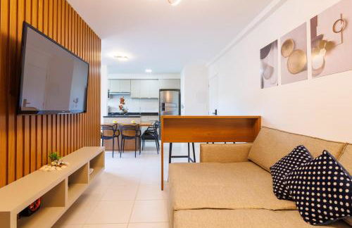 Apartamentos a150 M DA PRAIA com SACADA, WI-FI, PISCINA, PORTARIA 24h, PLAYGROUND e vaga de GARAGEM - Foto 9