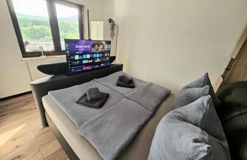 Gipfelpanorama Winterberg mit Berg- und Seeblick, Boxspringbett mit ausfahrbarem TV - Foto 14