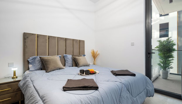 Waves - Cityscape Balcony Views and Cozy Comfort in Dubai - Foto 3, Habitación