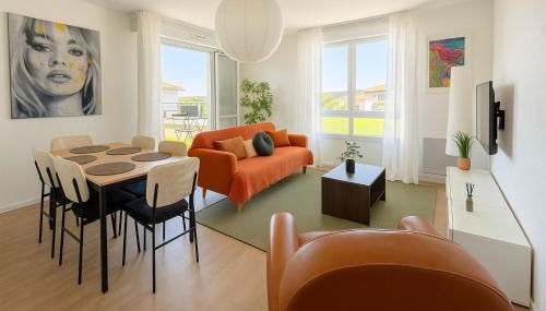 Grand appart lumineux - 6 pers, wifi, parking, check-in facile, proche commodités & métro 5min - Foto 2