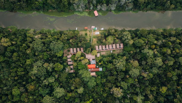 Vista de drone do rio Yanayacu