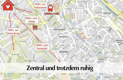 Helle 80m2 Maisonette FEWO mit tollem Balkon ins Grüne, Kingsize Bett, Smart-TV - Nur ein kurzer Spaziergang in die Altstadt und zum Domplatz - Kostenlose Parkplätze in den umliegenden Straßen - Ausgewählte Empfehlungen für Erfurt inklusive - Foto 8