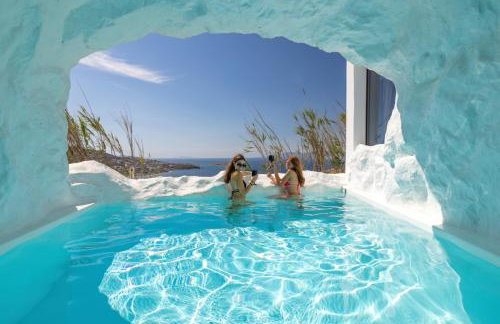 Mykonos Town Black Villa with Cave Heated Pool - Foto 15
