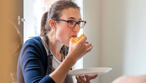 Dégustation d'une succulente gaufre
