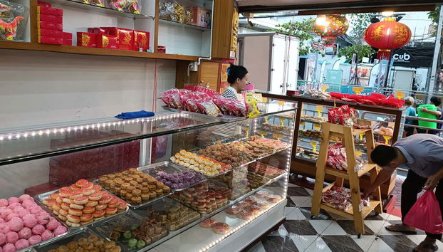 Uno de los puestos de comida