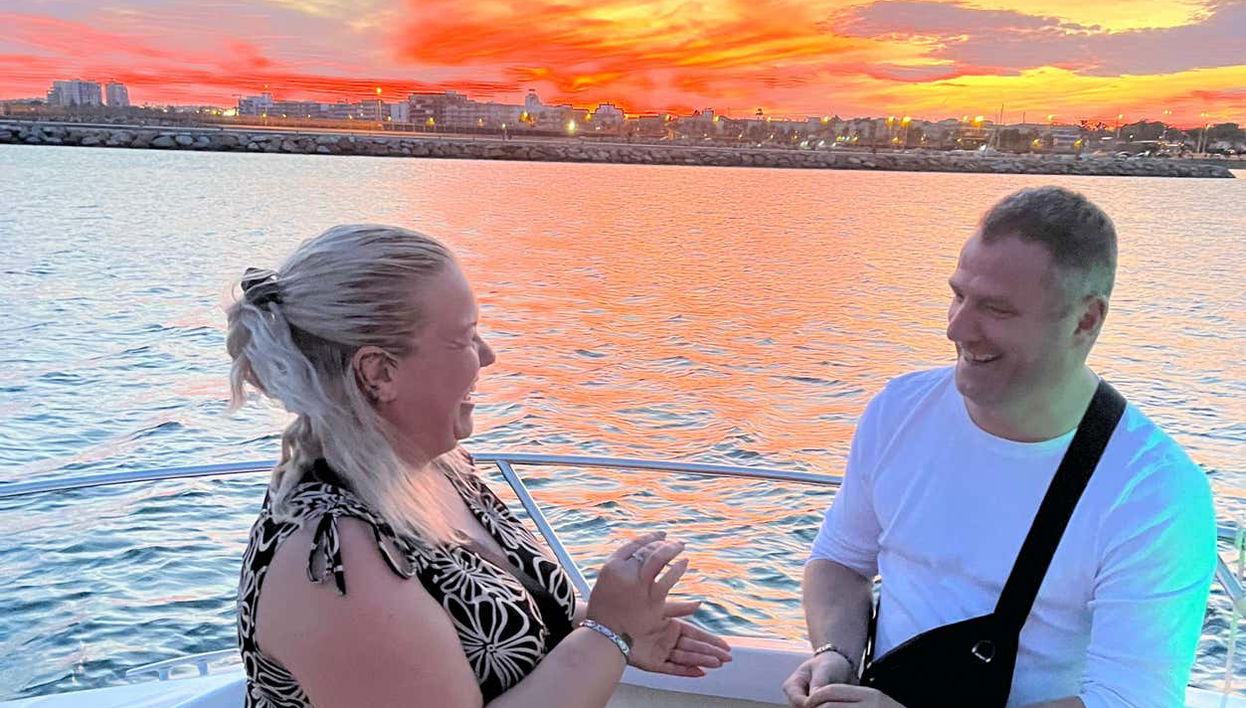 Relax on board at sunset