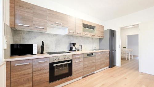 Tolstov Apartments - 3 Room Apartment - Kitchen - Dining Area - 25 min Messe DUS - Foto 3, stove, dishwasher