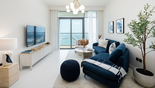 Serene 1BR w Private Palm View Balcony - Foto 3, Habitación