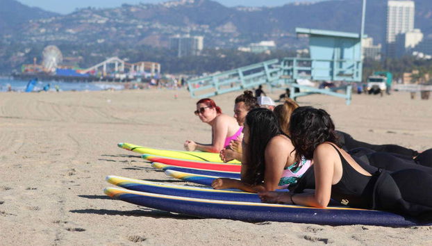 Santa Monica Beach surf school