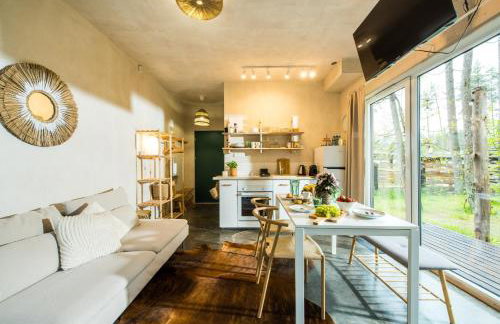 Domek lubiana180 WABI SABI w lesie jacuzzi sauna kominek - drewno w cenie pobytu - nad jeziorem Kaszuby pieski tylko do 10kg za dodatkową opłatą - Foto 23