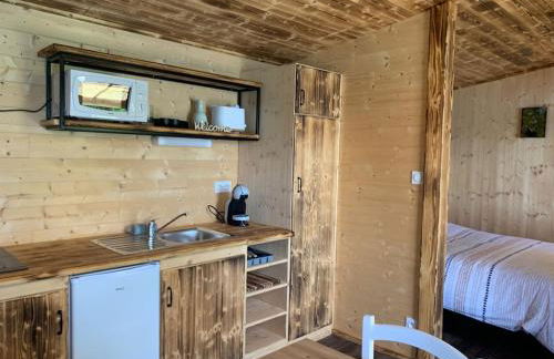 La Ramure - Tiny chalet et sauna privatif, vue lac et pêche en famille - Foto 15