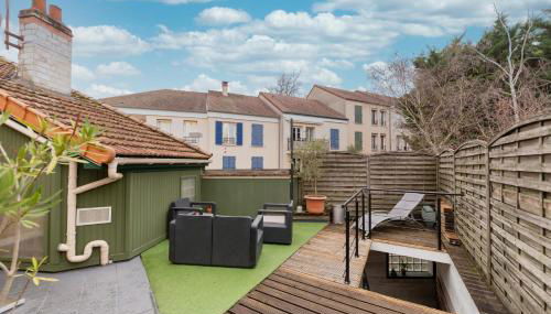 L'Évasion Design - Rooftop - 8 min Gare Orly - Foto 3, sunbed, Garden view