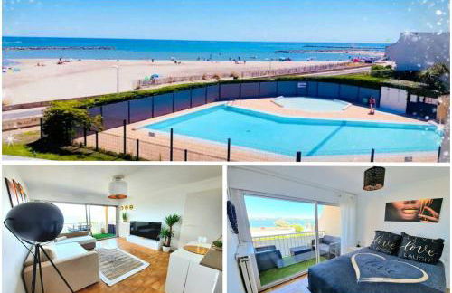 Appartement 1ere ligne piscine terrasse au bord de la plage front de mer avec vélos - Foto 16