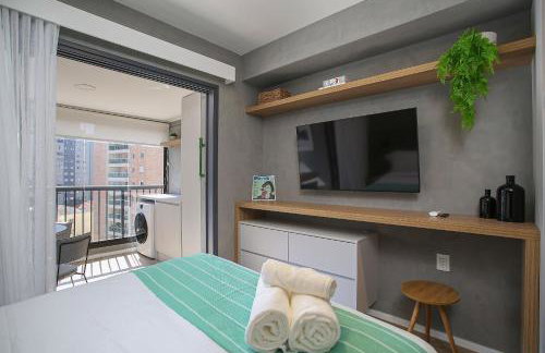 Estúdio Piscina Rooftop, WiFi 1GB, Metrô 600m - Foto 24